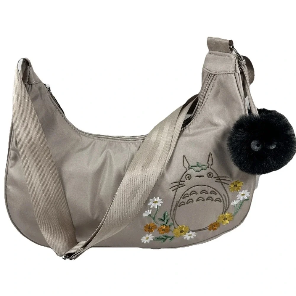 Studio Ghibli‎ My Neighbor Totoro Floral Hobo Bag Satin Anime Purse NWT